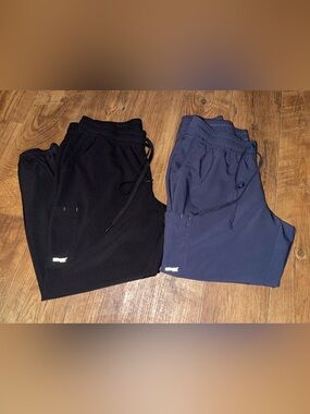 Grey's Anatomy Black and Navy Jogger Scrub Pants Duo